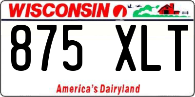 WI license plate 875XLT