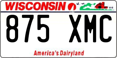 WI license plate 875XMC
