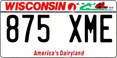 WI license plate 875XME