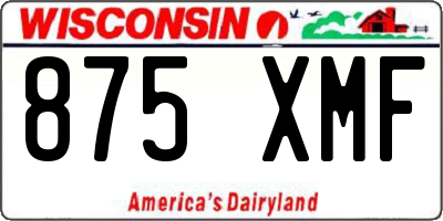 WI license plate 875XMF