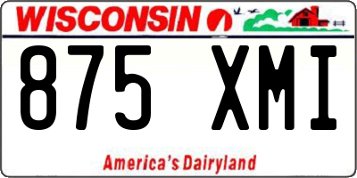 WI license plate 875XMI