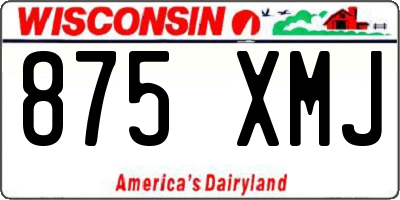 WI license plate 875XMJ