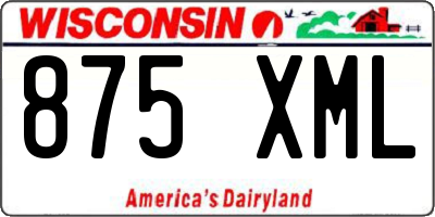 WI license plate 875XML