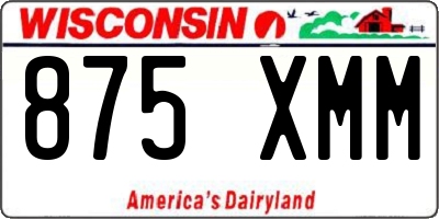 WI license plate 875XMM