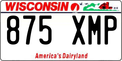 WI license plate 875XMP