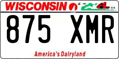 WI license plate 875XMR