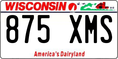 WI license plate 875XMS