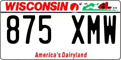 WI license plate 875XMW