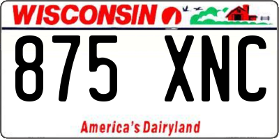 WI license plate 875XNC