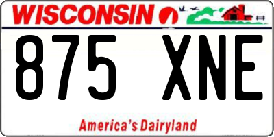 WI license plate 875XNE