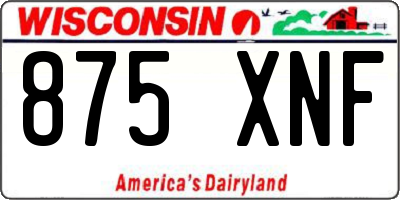 WI license plate 875XNF