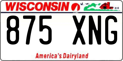 WI license plate 875XNG