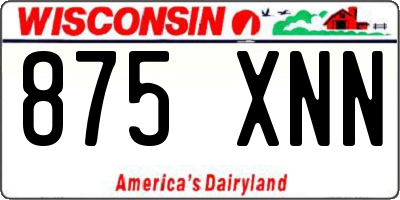 WI license plate 875XNN