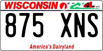 WI license plate 875XNS