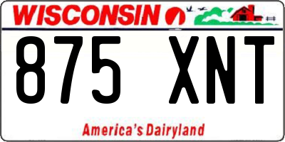 WI license plate 875XNT