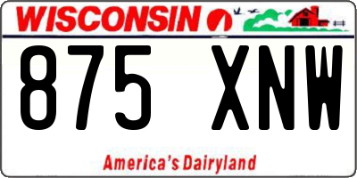 WI license plate 875XNW