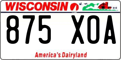 WI license plate 875XOA