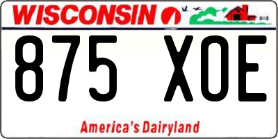 WI license plate 875XOE