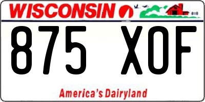 WI license plate 875XOF