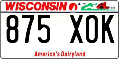 WI license plate 875XOK