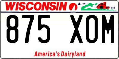 WI license plate 875XOM