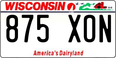 WI license plate 875XON