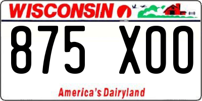 WI license plate 875XOO