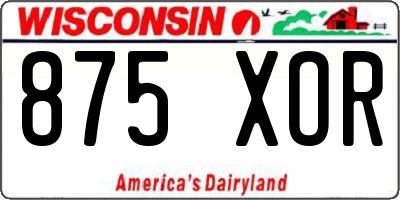 WI license plate 875XOR