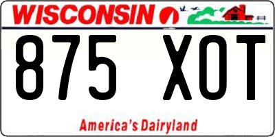 WI license plate 875XOT