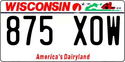 WI license plate 875XOW