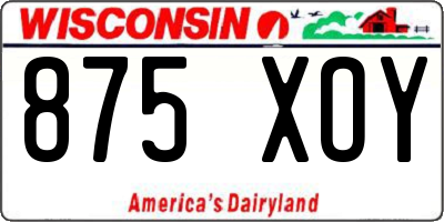 WI license plate 875XOY