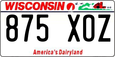 WI license plate 875XOZ