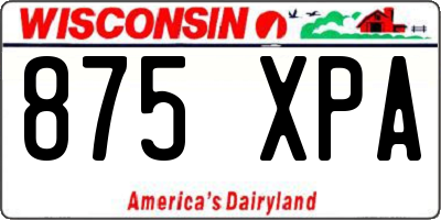 WI license plate 875XPA
