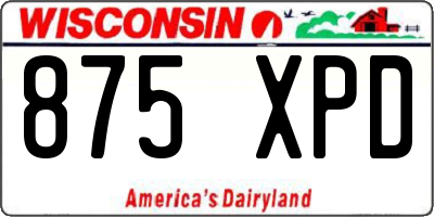 WI license plate 875XPD