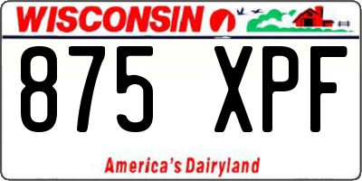 WI license plate 875XPF