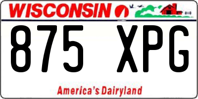 WI license plate 875XPG