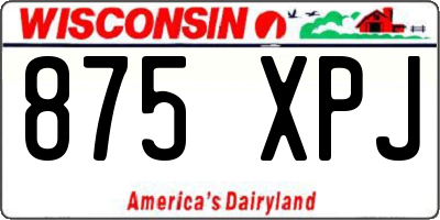 WI license plate 875XPJ
