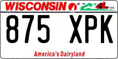 WI license plate 875XPK