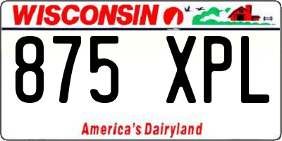 WI license plate 875XPL