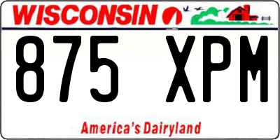 WI license plate 875XPM