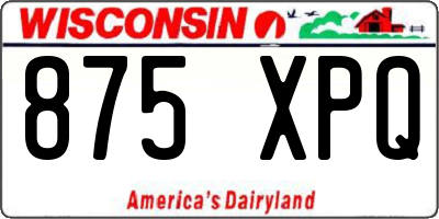 WI license plate 875XPQ