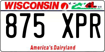 WI license plate 875XPR