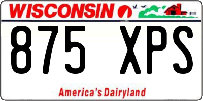 WI license plate 875XPS