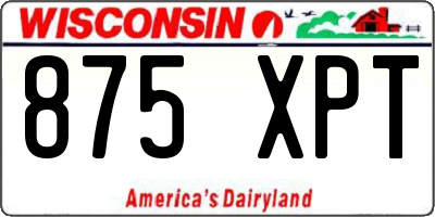 WI license plate 875XPT