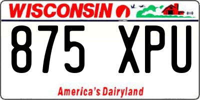 WI license plate 875XPU