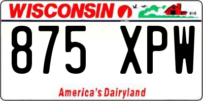 WI license plate 875XPW