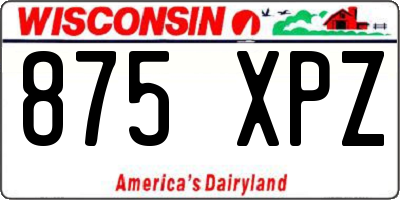 WI license plate 875XPZ