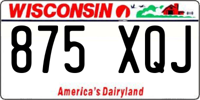 WI license plate 875XQJ