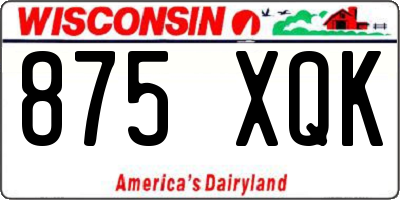WI license plate 875XQK