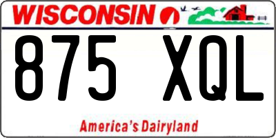 WI license plate 875XQL